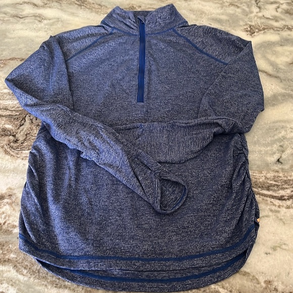 Super Cute Half Zip Lucy Pullover with Thumbholes and Cinched Sides & Neck - Picture 1 of 8